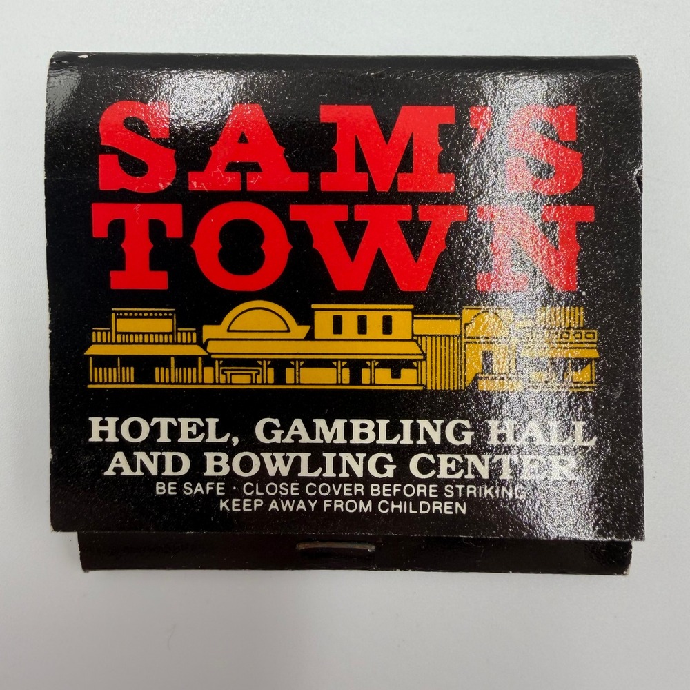 Vintage Sam's Town Las Vegas Matchbook Hotel Gambling Hall Bowling Center NV